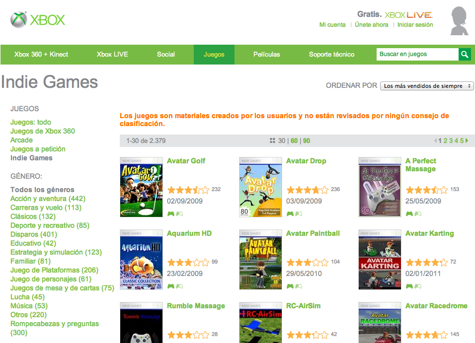 Shovelware xbox live indie games